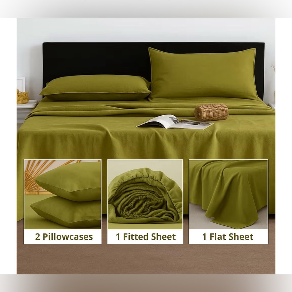 Danville Home Sheet Set / Queen / Olive Green / 
New-Unopened